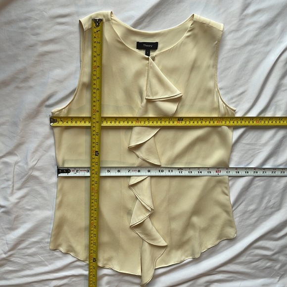 Theory Jastrid Sheen 2 Sleeveless Silk Blouse Ivory Size Small - Picture 11 of 16